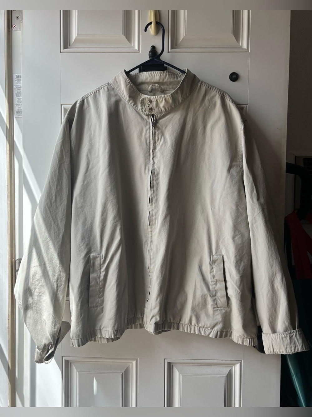 Vintage Eddie Bauer Beige 100% Cotton Harrington Jacket Men’s XXXL Box